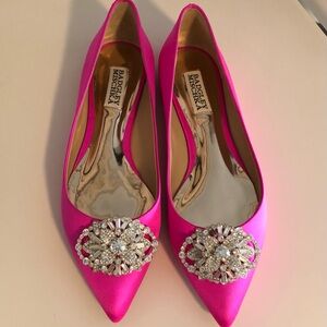 Badgley Mischka Women's Pink Embellished Flats